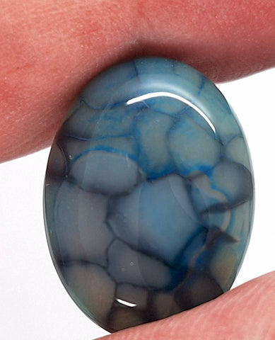 25x18mm Dyed Blue Dragons Vein flat back oval crackle agate Cabochon S2199i