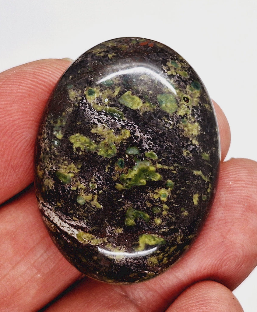 40x30mm Dragon Blood Jasper Flat Back Oval Gemstone Cabochon S2204C