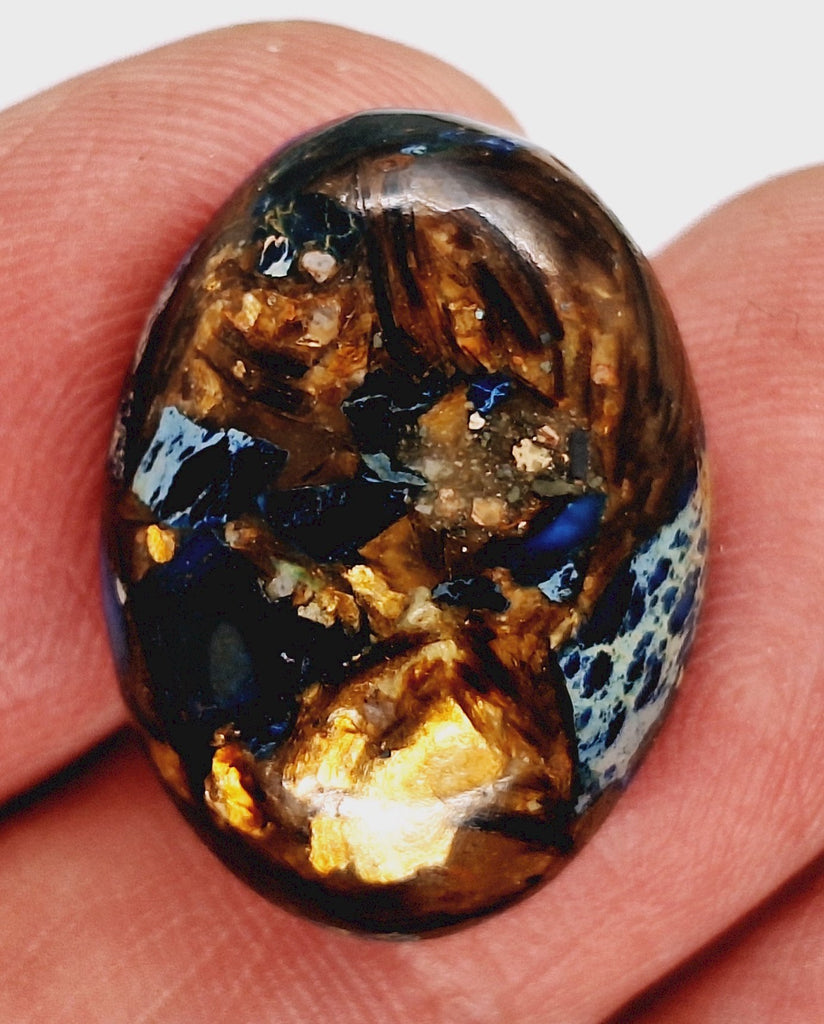 25x18mm Mixed color Copper Matrix Collage Cabochon Oval Flat Back Stone S2206C