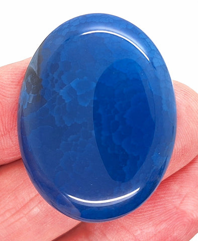 40x30mm Blue Crackle Agate Cabochon Flat Back Stone S2231F
