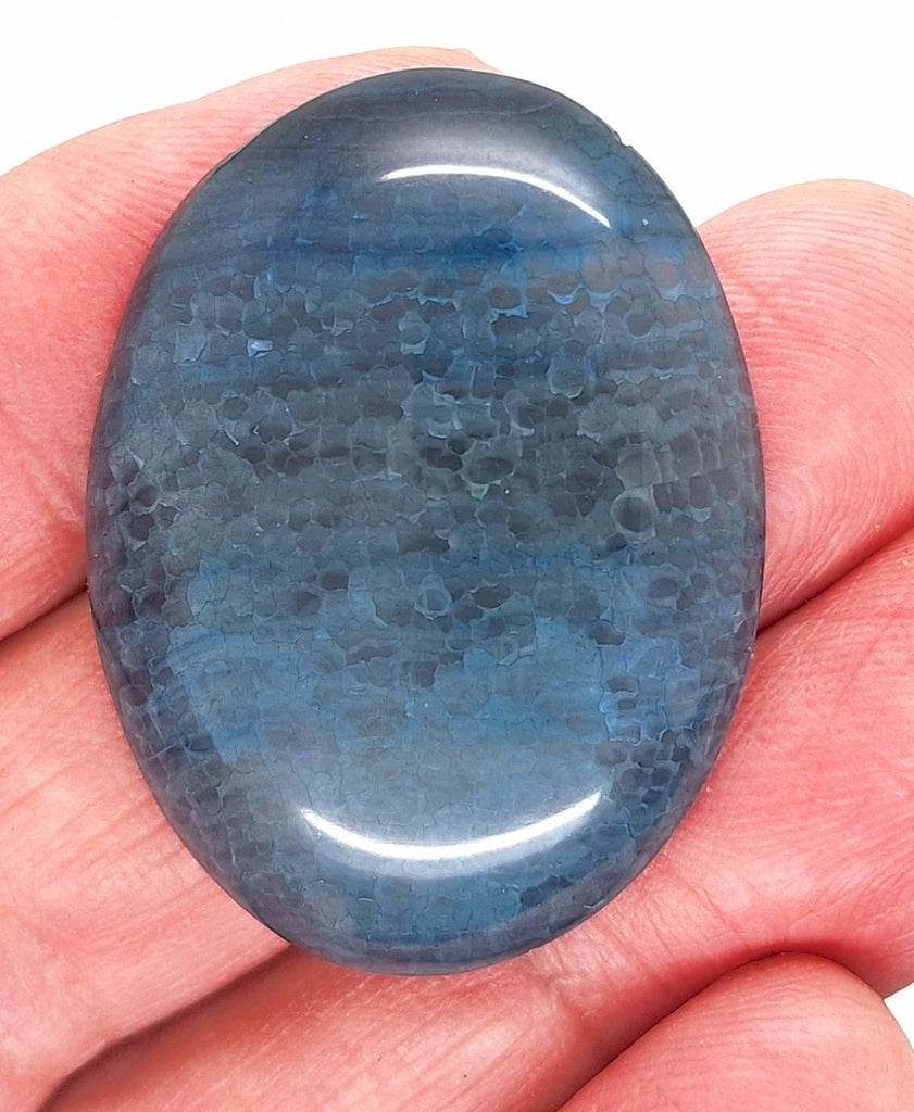 40x30mm Blue Crackle Agate Cabochon Flat Back Stone S2231H