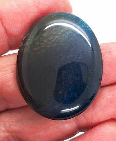 40x30mm Blue Crackle Agate Cabochon Flat Back Stone S2231K