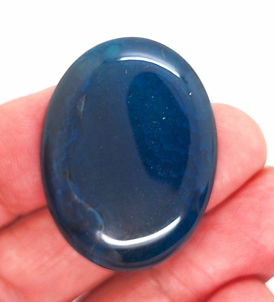 40x30mm Blue Crackle Agate Cabochon Flat Back Stone S2231q
