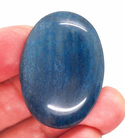40x30mm Blue Crackle Agate Cabochon Flat Back Stone S2231P