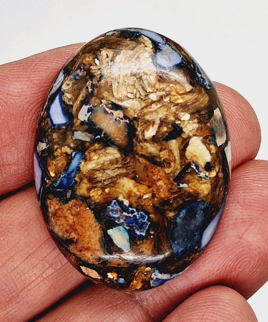 40x30mm Deep Blue Copper Matrix Collage Stone Oval Loose Cabachon Cab S4000J