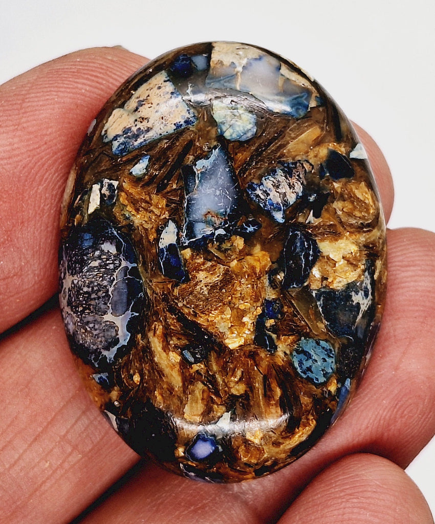 40x30mm Deep Blue Copper Matrix Collage Stone Oval Loose Cabachon Cab S4000i