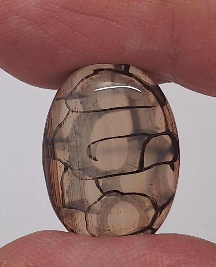 25x18mm Dyed Amber Red Brown Dragon Vein Agate Cabochon Stone S4038B