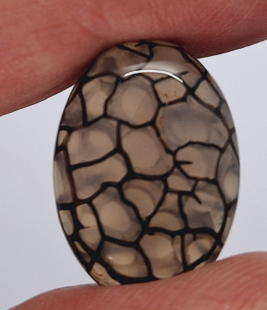 25x18mm Dyed Amber Red Brown Dragon Vein Agate Cabochon Stone S4038E