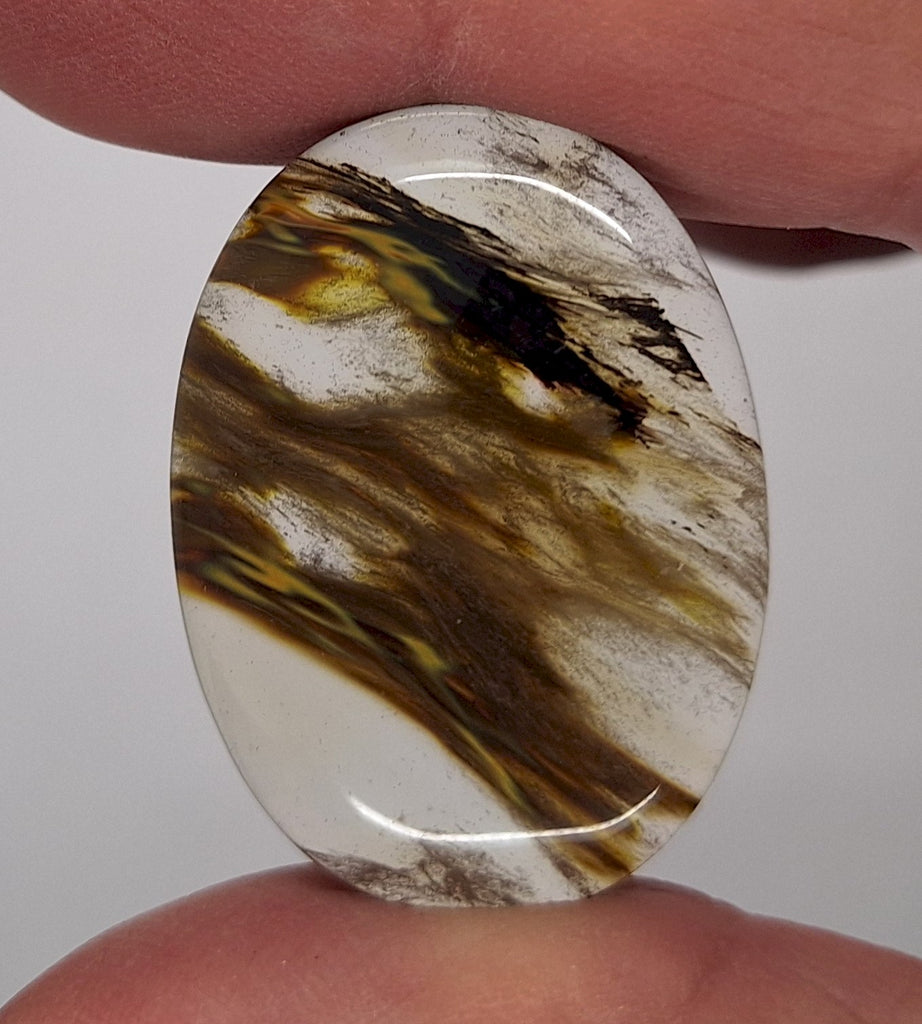 40x30mm Tiger Skin Oval Flat Back Glass Cabochon S4081B