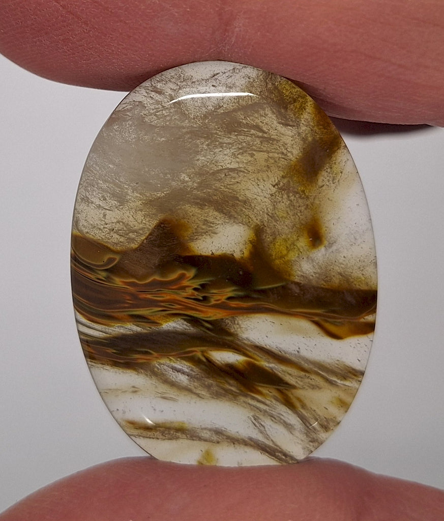 40x30mm Tiger Skin Oval Flat Back Glass Cabochon S4081F