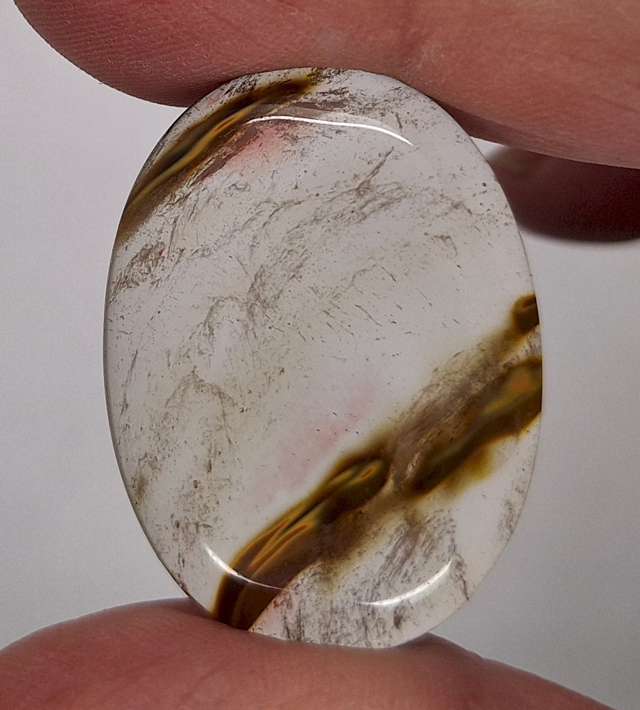 40x30mm Tiger Skin Oval Flat Back Glass Cabochon S4081M