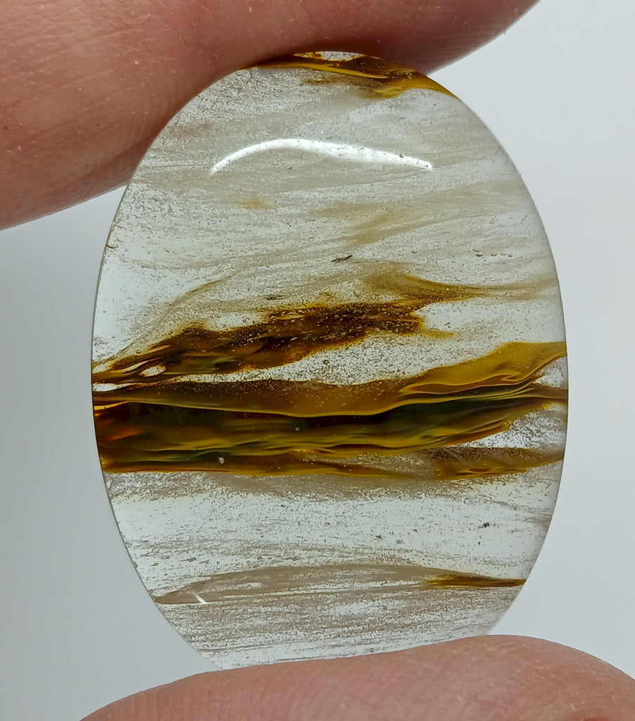 40x30mm Tiger Skin Oval Flat Back Glass Cabochon S4081i