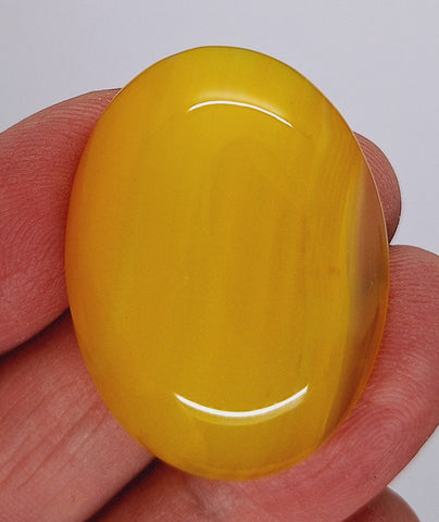 40x30mm Banded Agate Dyed Yellow Cabochon Gemstone S4093L