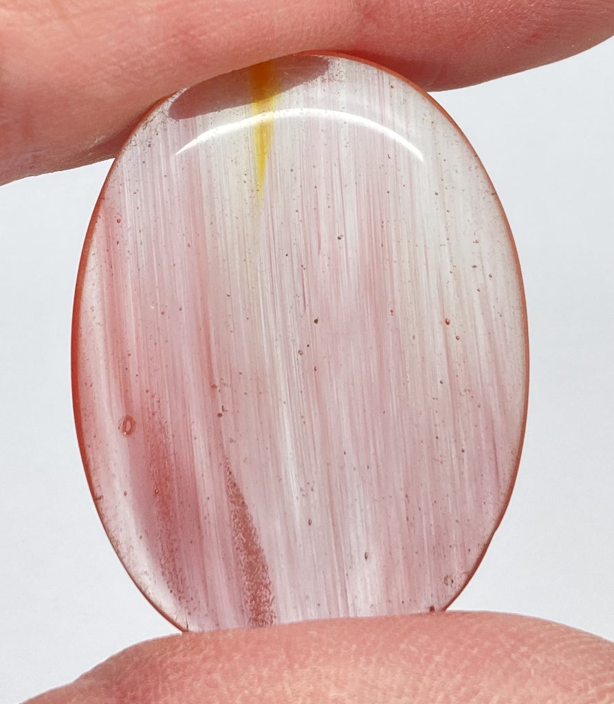40x30mm Watermelon Pink Cab Oval Flat Back Glass Cabochon S4112F