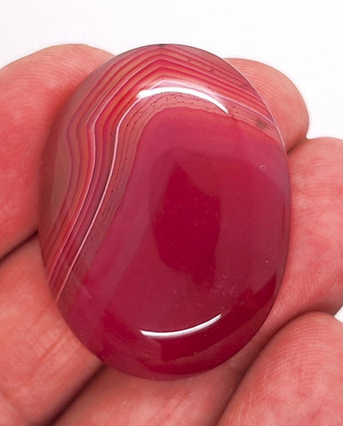 40x30mm Banded Agate Dyed Deep Red Cabochon Gemstone  S4117J