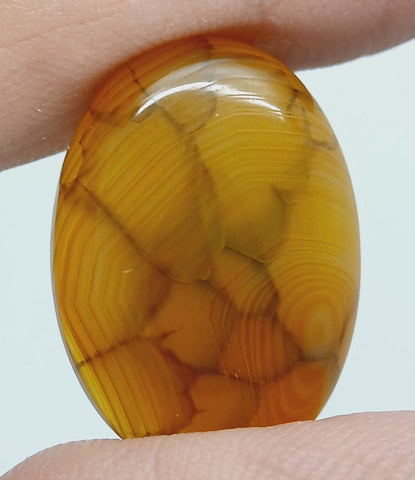 25x18mm Dyed Amber Dragon Vein Agate Cabochon Stone S4180i