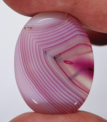 40x30mm Banded Agate Dyed Pinkish Purple Flat Backed Loose Semi-precious Gemstone Cabochon S4209C