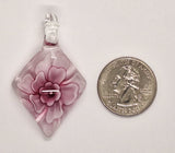 Closeout - Pink Glass Flower Kite Centerpiece Pendant S4234