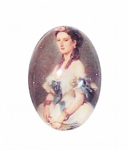 18x13mm Glass Cameo of  victorian lady 190x