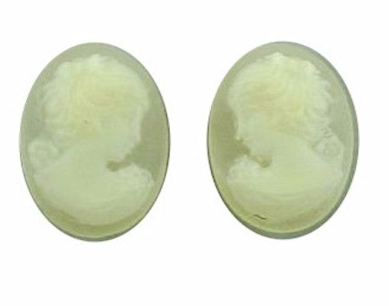 14x10mm Crystal Cameo Pair Lady with Short Hair Resin Cameo 22c