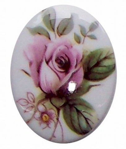 40x30mm Plastic Decal Pink Rose Cameo 279x