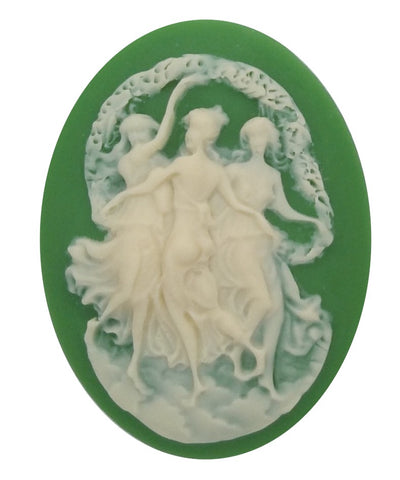 40x30mm Three Muses three Graces Dancing Girls Resin Cameo 352x