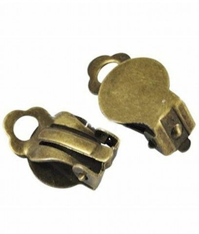 Antiqued Brass Ear Clip with Pad  Sold by the pair Item#394x