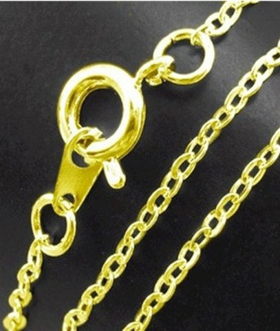 Gold 17 inch Cable Chain Necklace 1mm Item#399x