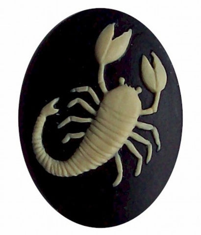 40x30 Resin Zodiac Scorpio Cameo Black and Ivory 563x