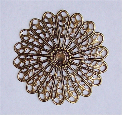 Antique Bronze Round Filigree 45mm 572x