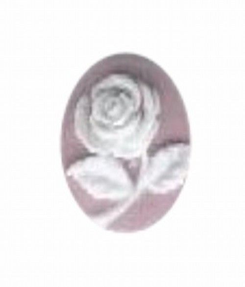 10x8mm Lilac and White Rose Flower Resin Cabochon Cameo 586q