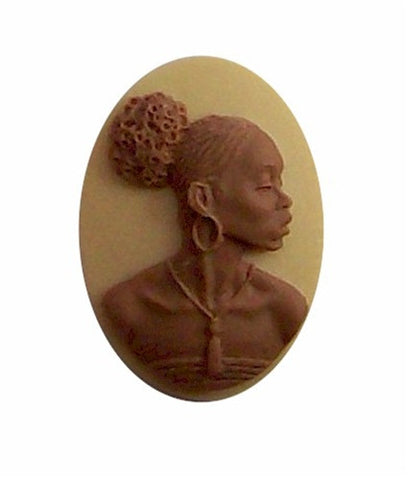 African American Black Woman Resin 25x18 Cameo Brown and Ivory 610x