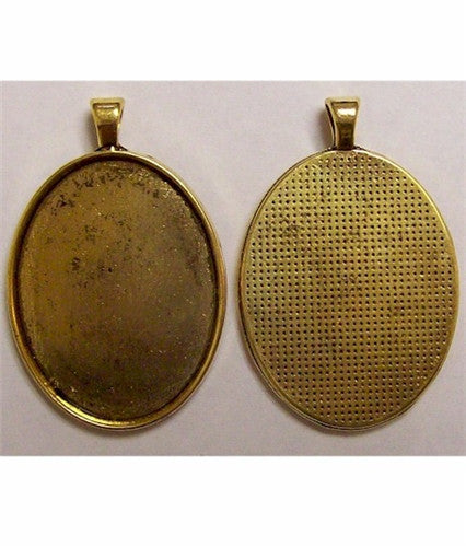 40x30mm Antique Gold Pendant Setting with Bail 631x