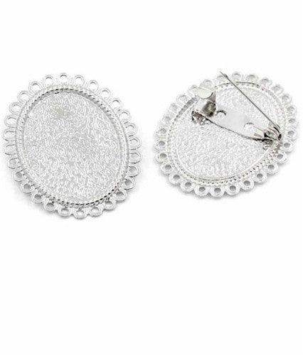 26x19 ( note size) Silver Tone Setting with Pin Attached Cameo Setting 640x