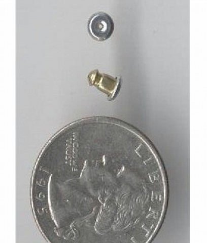Item#665q Gold  Ear nut with rubber grip (pair)
