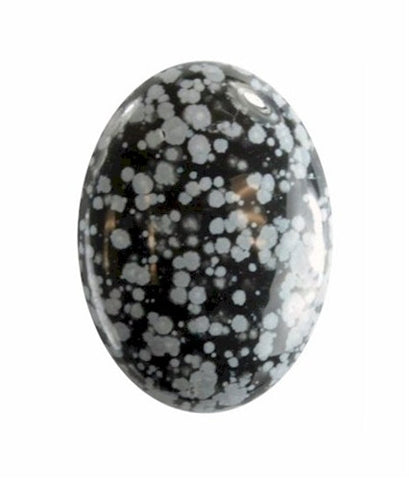 25x18mm Flat Back Snowflake Obsidian Semiprecious Gemstone Cabochon 667x