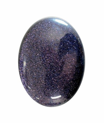 25x18mm Flat Back Blue Goldstone Semiprecious Gemstone Cabochon 676x