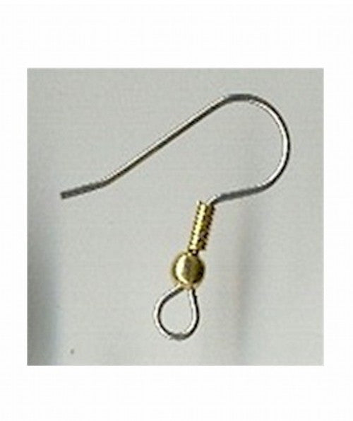 Gold Surgical Steel two tone Ear Wire Earring Fish Hook Finding sold by the PAIR 816R