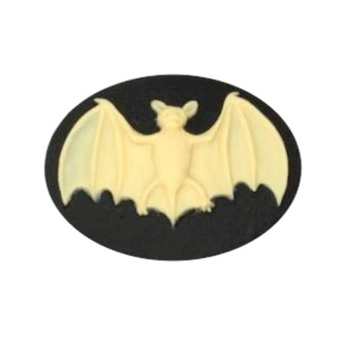25x18mm Ivory and Black Bat Resin Cameo 845x