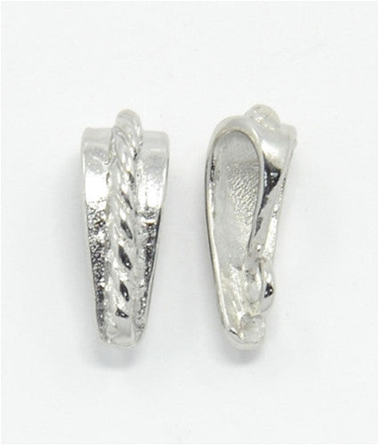 Mat Silver Pendant Bail 6mm wide 14mm long 875x