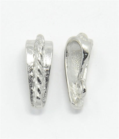 Mat Silver Pendant Bail 6mm wide 14mm long 875x