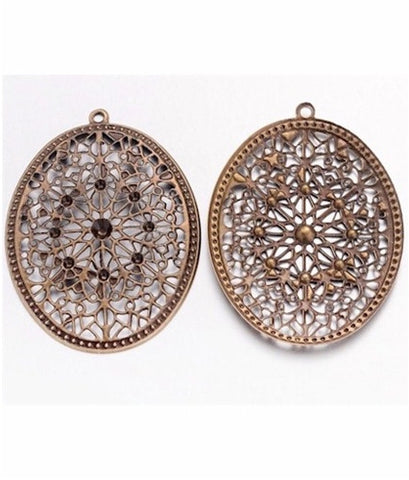 58x47mm Antique Bronze Filigree Jewelry Finding 914x