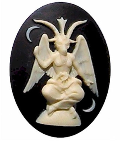40x30mm Baphomet Occult Mystical Idol Embellishment Resin Cameo 933x