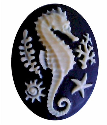 40x30mm Seahorse Sea Creature Starfish Beach Theme Resin Cameo 936x