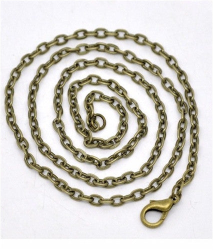 18 inch Antique Bronze Cable Chain Jewelry Necklace Links 4x2.5mm 945x