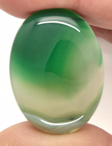 40x30mm Striated Green Dyed Agate Gemstone Oval Stone Cabochon 954xH
