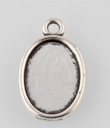 14x10mm Antique Silver Cabochon Pendant Setting 960x