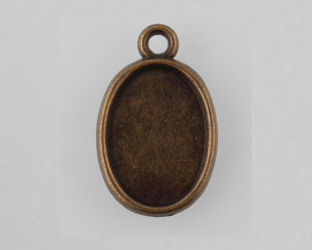 14x10mm Antique Bronze Cabochon Pendant Setting 961x