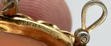 12kt GF Vintage secret locket cameo Hand carved Italian Shell  Brooch Pendant gold filled Van Dell carnelian F201