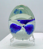 Blown Art Glass Signed Studio Paperweight Mount Saint Helen Egg